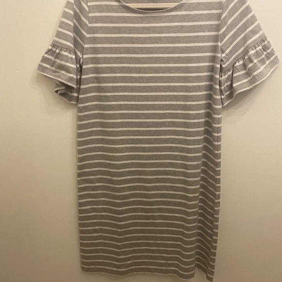 J Crew Dress, Size S, Gray and White. Cotton - Picture 3 of 4